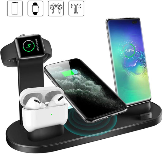 PRUEBAWireless Charger 4 in 1 Charging Station for Appleiwatch Series 8 7 I-Phone 15 14 13 12 Pro Airpods Pro 3 2 Charging Stand Dock