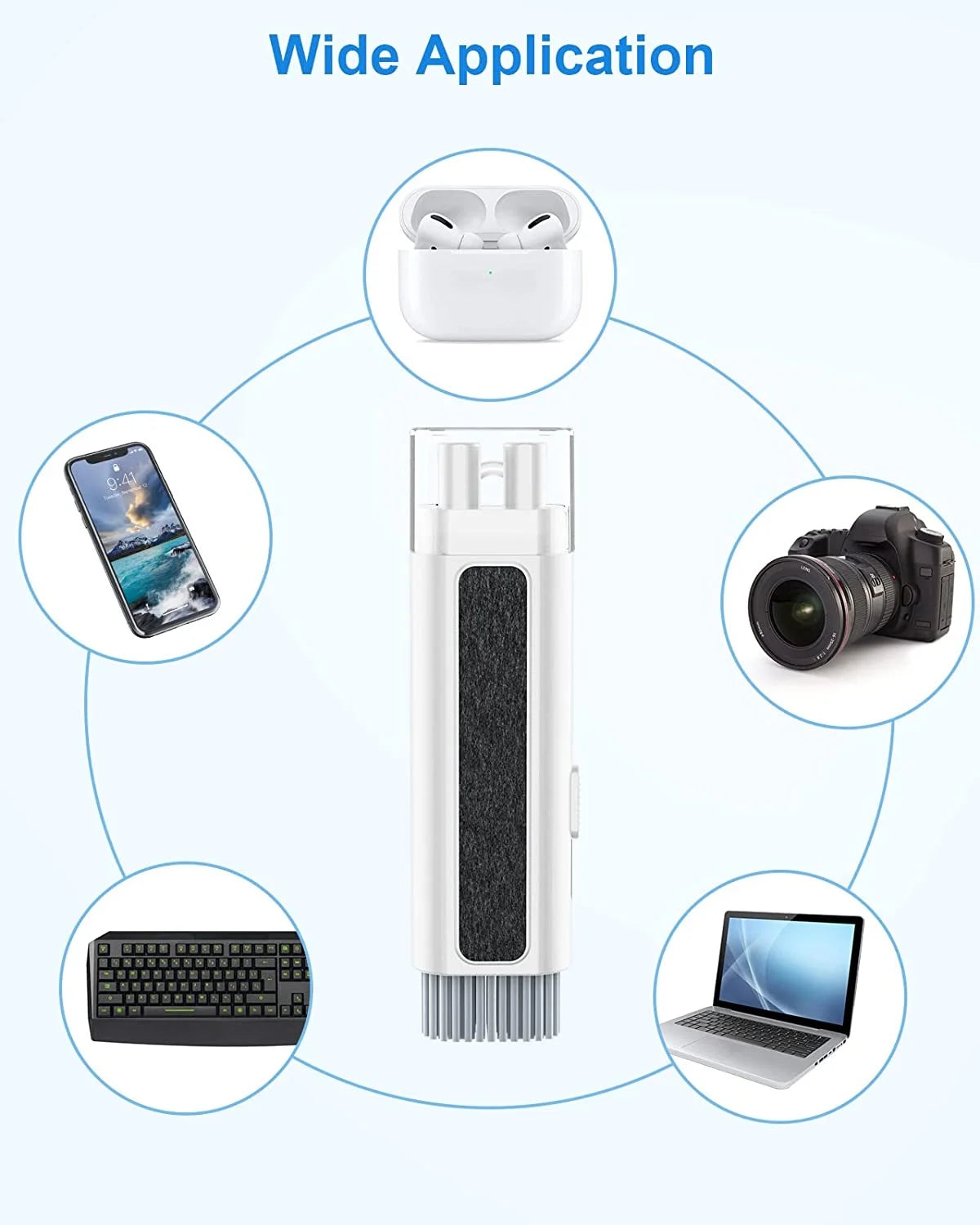 [8 in 1] Cleaner Kit for Airpod,Supfine Cleaning Pen with Brush for Airpods Pro,Multi-Function Cleaner Kit for Earbuds,Earphone,Ipod,Keyboard,Iphone,Ipad,Laptop(White)