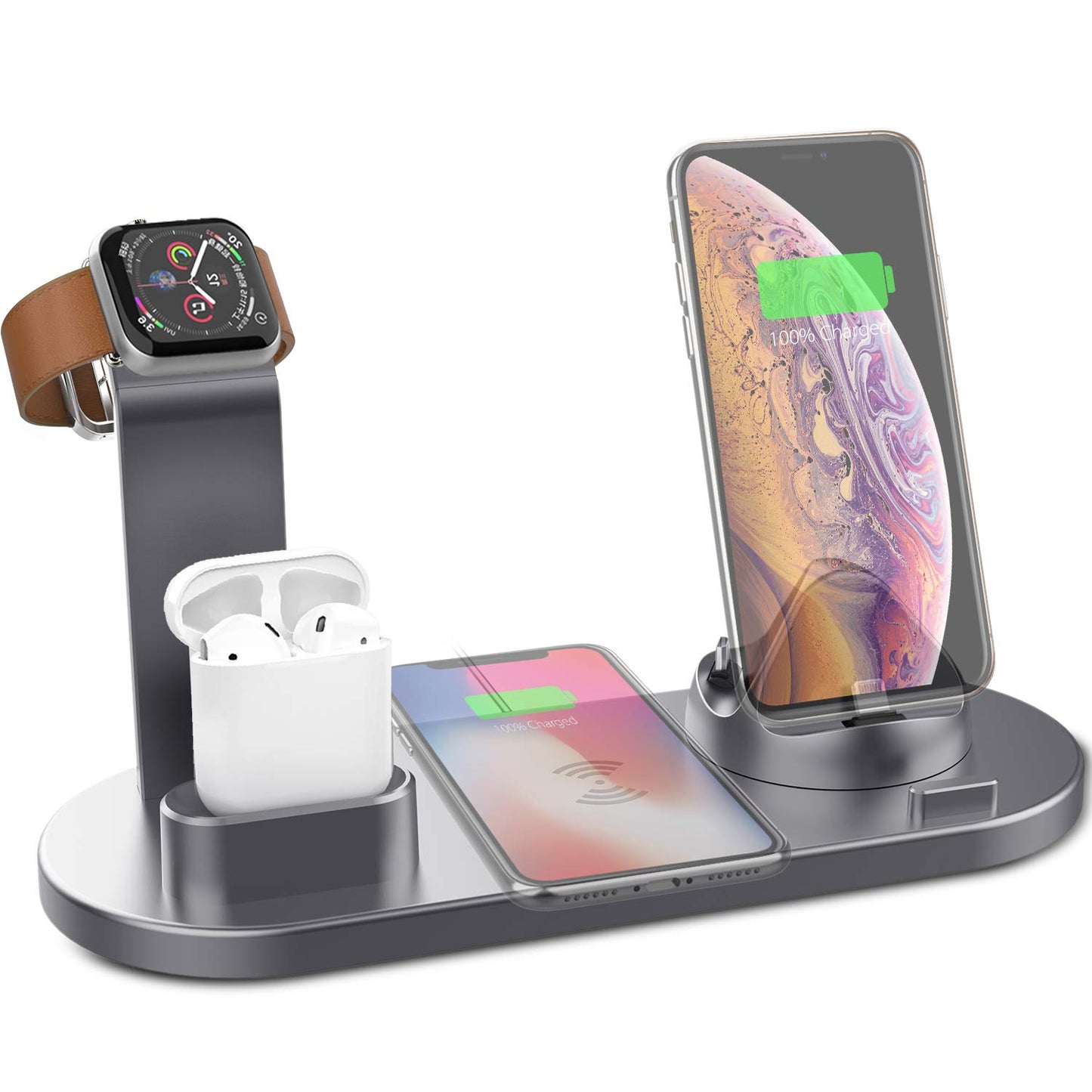 PRUEBAWireless Charger 4 in 1 Charging Station for Appleiwatch Series 8 7 I-Phone 15 14 13 12 Pro Airpods Pro 3 2 Charging Stand Dock